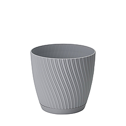 Горщик круглий Mika 13 см платина