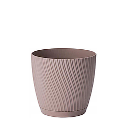 Горщик круглий Mika 13 см сіро-бежевий