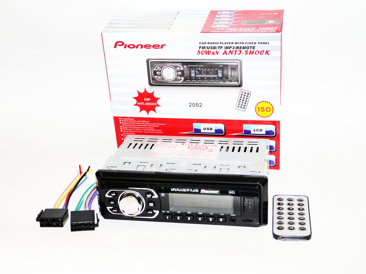 Автомагнітола 2052 Usb+Sd+Fm+Aux+ пульт (4x50W)