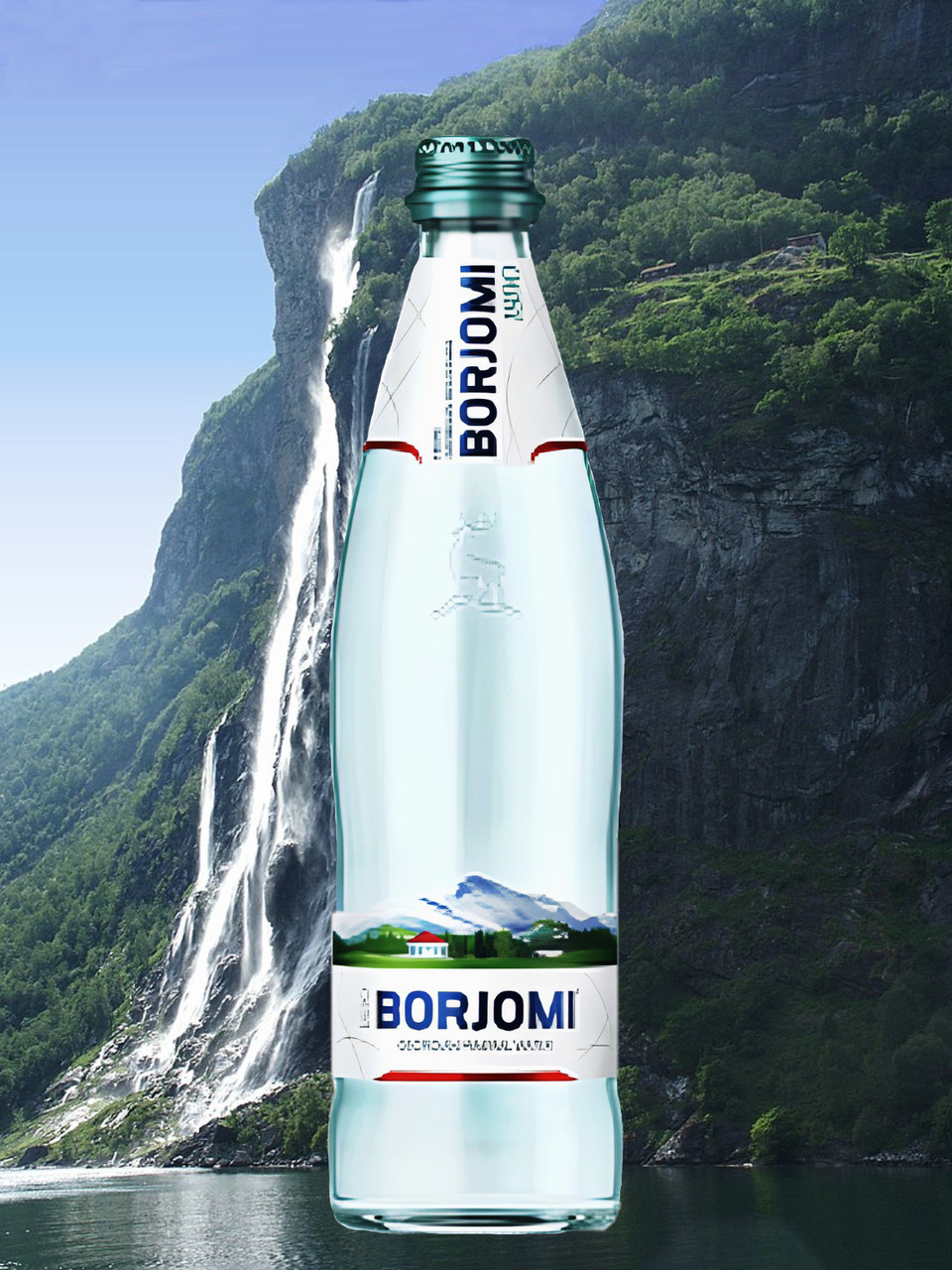 Вода газированная в стекле «Borjomi» 500 мл. 12 шт. в упаковке - фото 1 - id-p1870381873