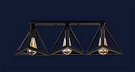 Люстра потолочная на три плафона на планке 756XPR220F2-3 BK 500MM черная