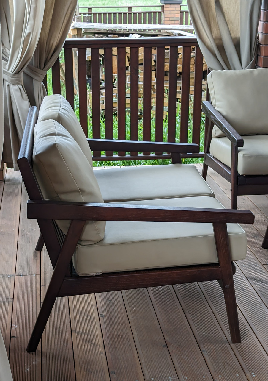 Дизайнерский диван "Грейс" из дерева ясень и экокожи