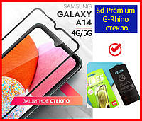 Захисне скло 6D Premium для Samsung Galaxy A14 4G/5G A245/246, скло З ОЛЕОФОБНИМ ПОКРИТТЯМ G-Rhino самсунг А14