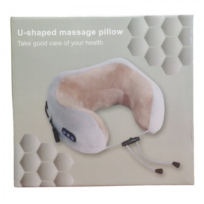 Массажная подушка для шеи U-shaped Massage pillow портативный массажер, вибромассажер для шеи аккумуляторный - фото 6 - id-p1526593397