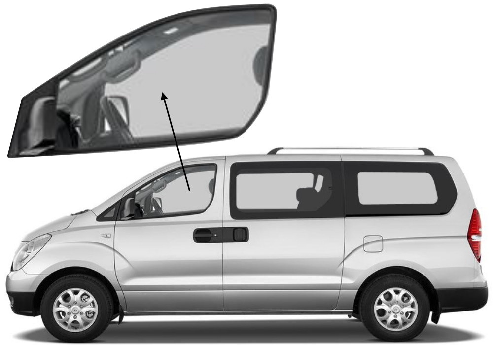 Бічне скло Hyundai H-1 2008-2020 передніх дверей ліве