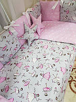Комплект в кроватку для новорожденных "Elite Балерины" розовый