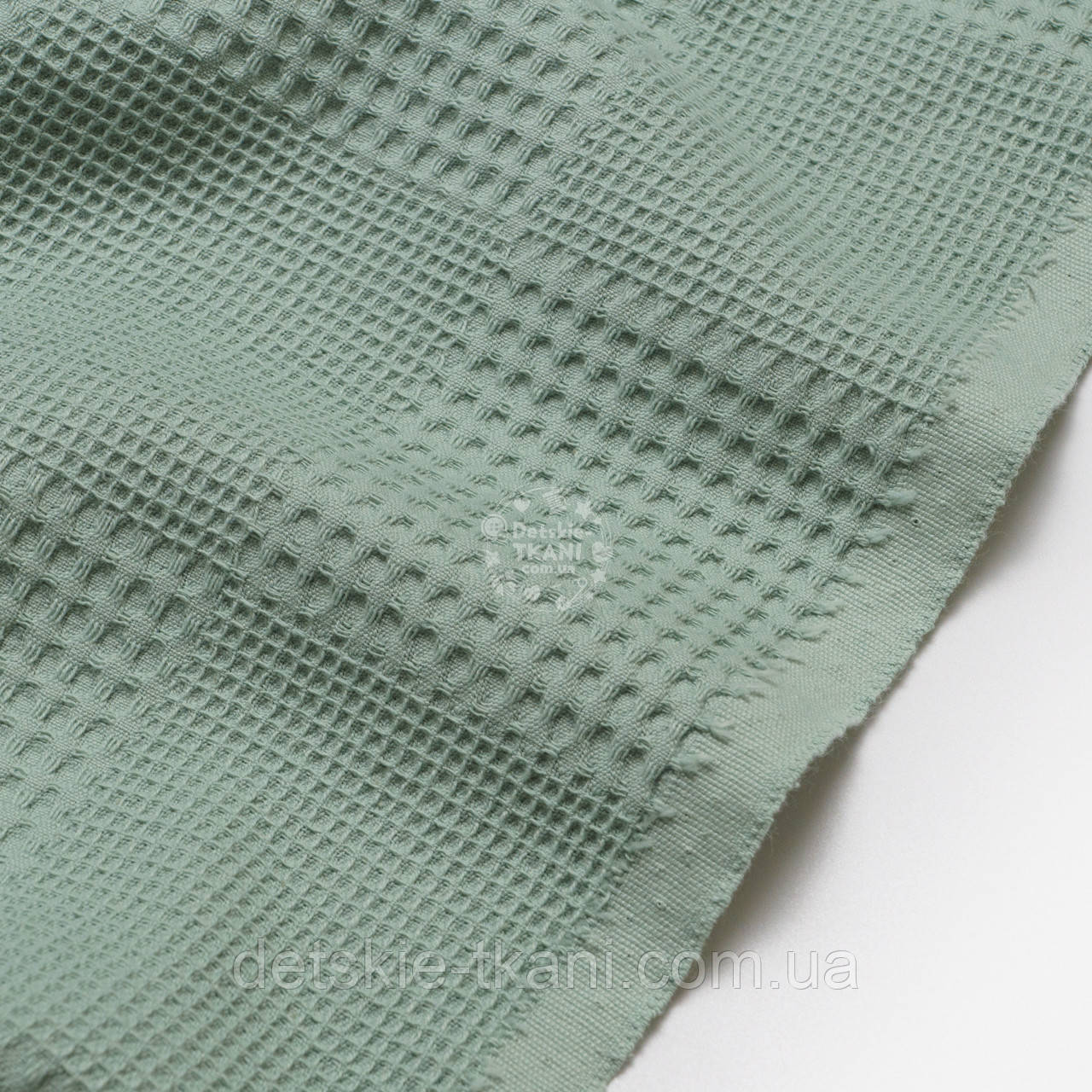 Вафелька піке у квадрати, колір шавлієвий, ширина 230 см, фото 1