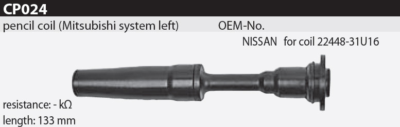 Наконечник котушки запалювання Tesla CP024 22448-31U16 для INFINITI I30, NISSAN Maxima II (J30), Maxima QX (A32)/(A33)/St. Wagon