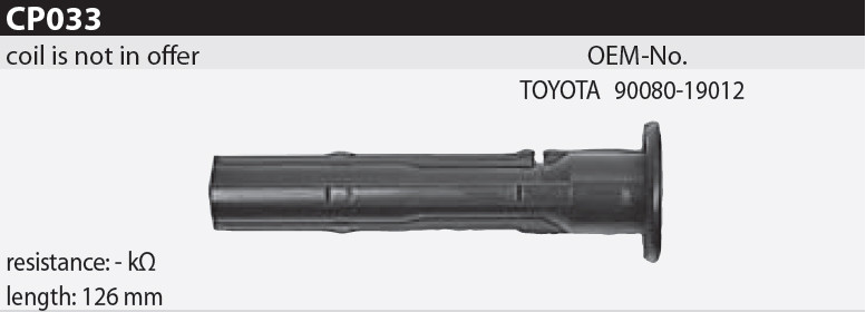 Наконечник котушки запалювання Tesla CP033 90080-19012 для TOYOTA Camry (_ V2_)