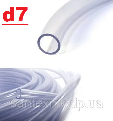 Трубка силіконова прозора (діаметр 7 внутрішній) Evci, фото 1