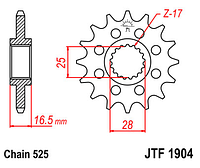 Звезда передняя JT JTF1904.17RB