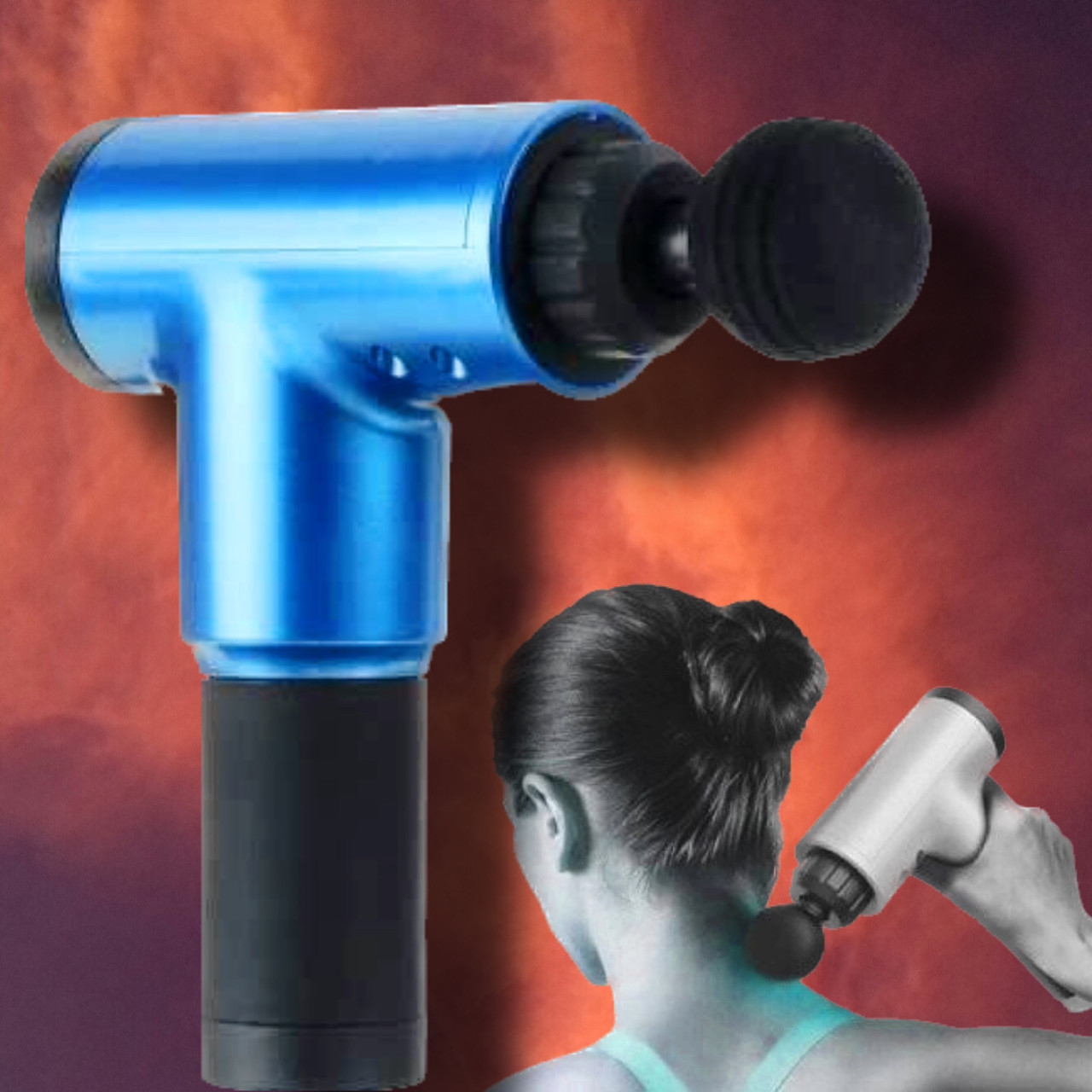 Портативний ручний вібраційний ударний масажер для тіла Fascial Gun, фото 1
