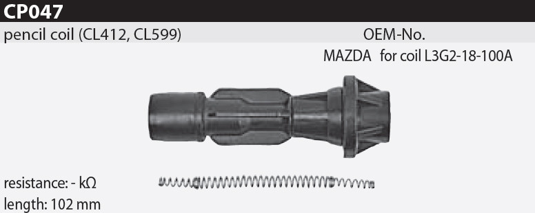 Наконечник котушки запалювання Tesla CP047 L3G2-18-100A для FORD Galaxy (WA6), Mondeo IV (BA7)/Sedan/Turnier, S-Max (WA6), MAZDA 3