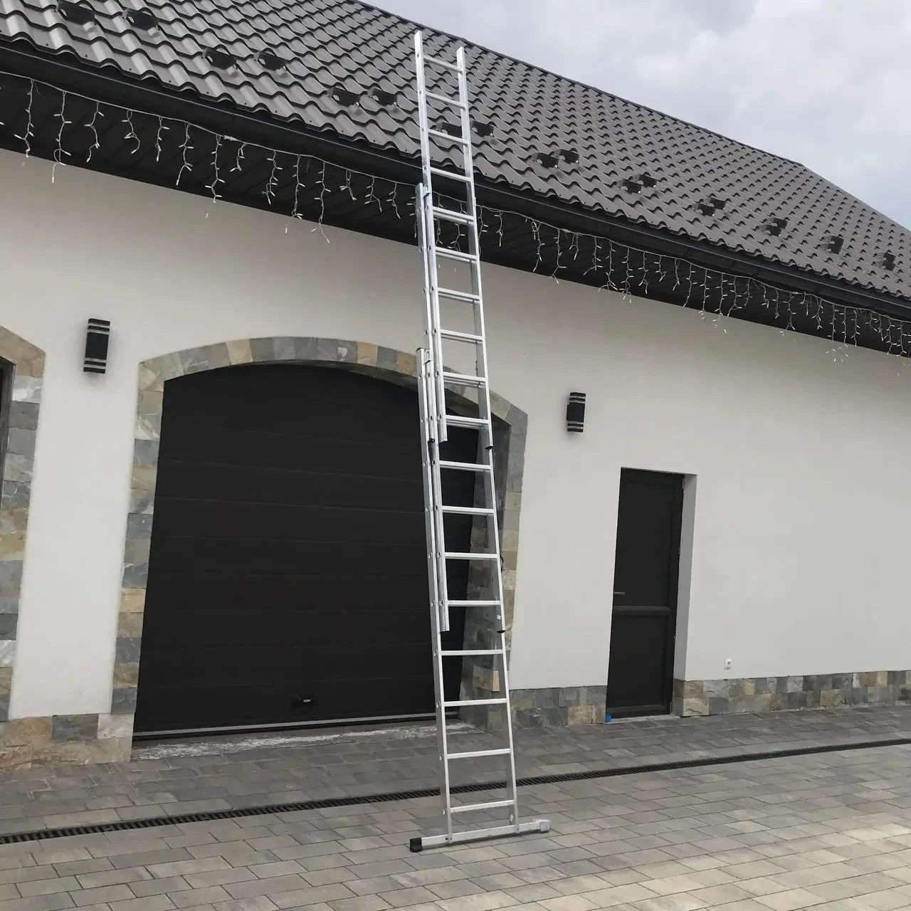 Драбина алюмінієва DRABEST 3х11 BASIC багатофукціональна 3секційна Сходи 6.80 м, фото 1