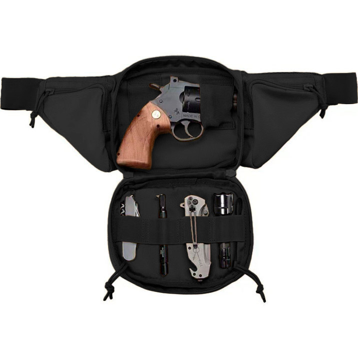Тактична нагрудна поясна сумка бананка ARMOR AG чорна на пояс з MOLLE TB