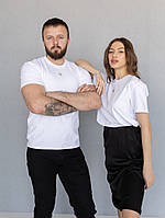 Футолка Герб белая (Трезубец вишитий) Unisex S-3XL 100% хопок