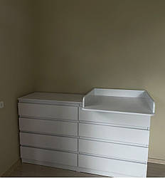 Білий сповивальний комод 8 Ящиків на телескопічних напрямних