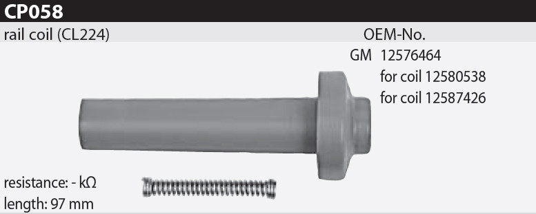 Наконечник котушки запалювання Tesla CP058 12580538, 12587426 для FIAT Croma (194), OPEL (VAUXHALL) Astra G