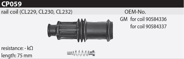 Наконечник котушки запалювання Tesla CP059 90584336, 90584337 для OPEL (VAUXHALL) Omega B Caravan, Signum, Vectra B Caravan/CC,