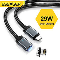 Магнитный кабель Essager Type-C to Lightning Iphone PD 29w 1м Fast Charge Black