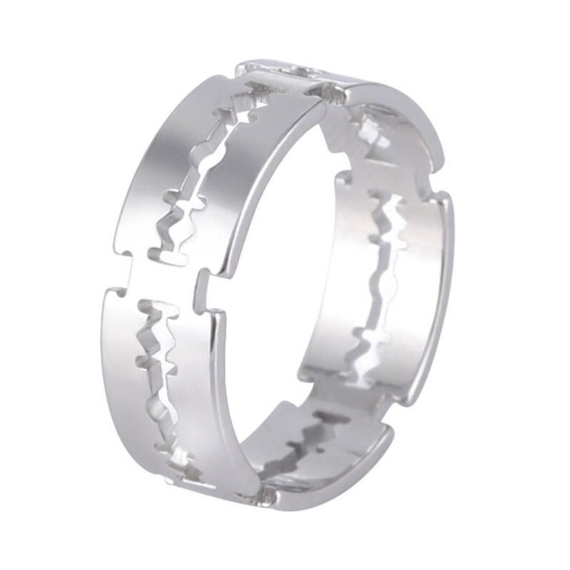 Кільце лезо сріблясте RBV-122