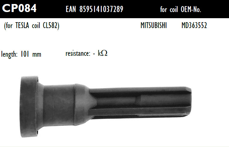 Наконечник котушки запалювання Tesla CP084 MD363552, для MITSUBISHI, Lancer VI (CJ-CP_), Outlander I (CU_W)