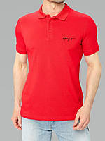 Поло мужское BOSS COTTON-PIQUÉ POLO SHIRT WITH HANDWRITTEN LOGO 07-8005RD XL