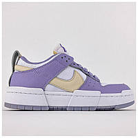 Женские кроссовки Nike SB Dunk Low Disrupt White Violet, фиолетовые кожаные кроссовки найк сб данк дисрапт лов