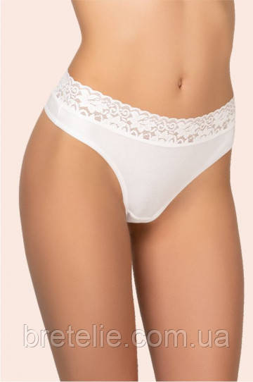 Бавовняні стрінги KLEO з високою посадкою і мереживом 151 C Cotton