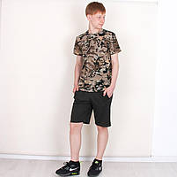 Костюм літній підлітковий на хлопчика футболки з шортами вік від 6 до 10 років різні кольори, фото 2