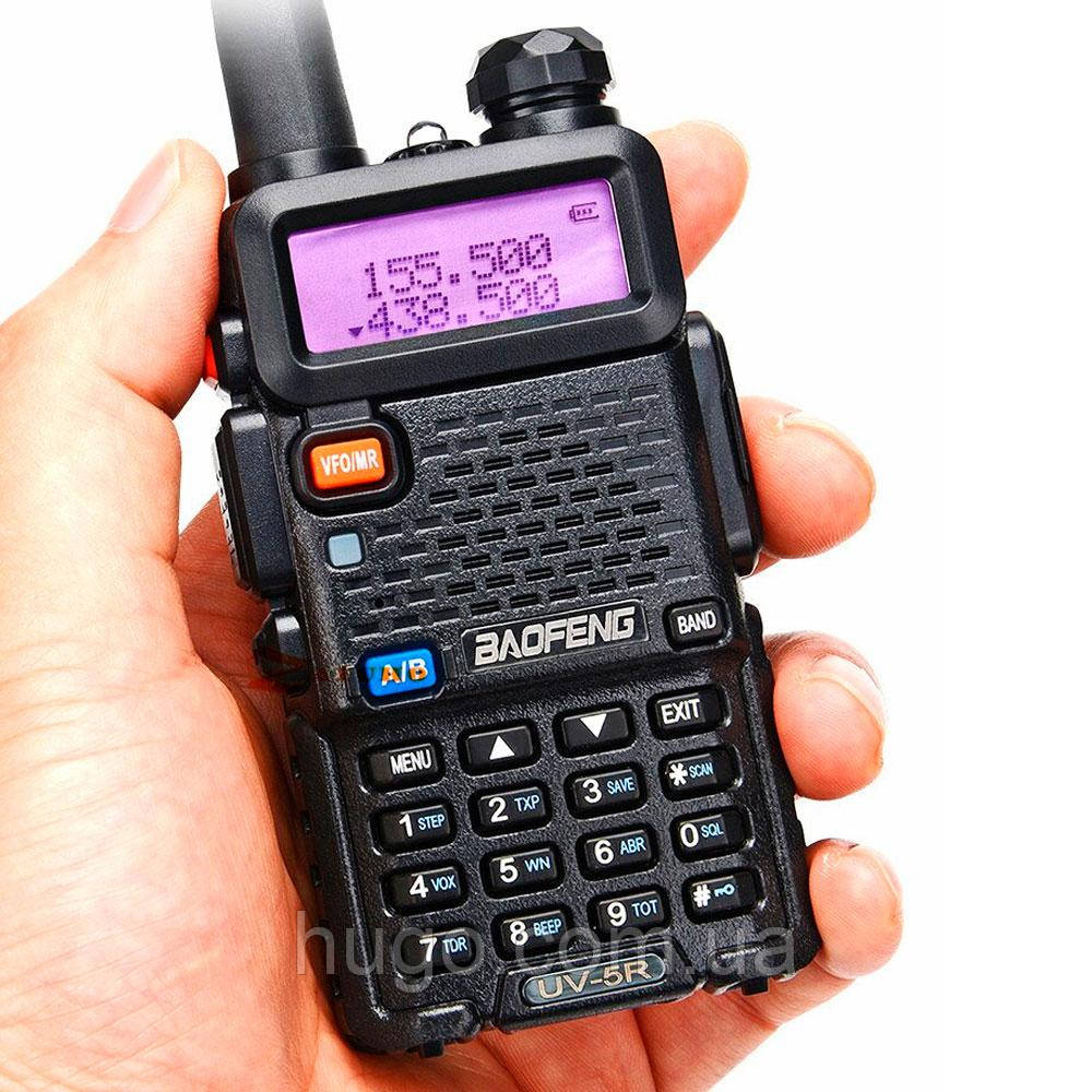 Портативна Військова рація 1800 маг, Baofeng UV5R + гарнітура / Радіостанція для полювання і