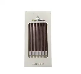 Свічки для торту, 6 шт Рожеві