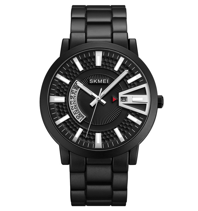 Skmei 1985 чоловічий годинник на браслеті чорний зі сріблястим