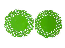 Підставка силіконова килимок під гаряче Підставка під гарячу чашку або кухоль силікон Ажур набір 2 шт D 15cm