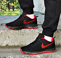 Мужские кроссовки Nike Max Air Black-Red С Балоном Текстильные Найк Черные с Красным 42,43,44,45 размеры
