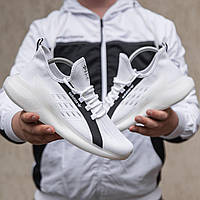 Мужские кроссовки Adidas ZX (белые с чёрным) спортивные повседневные деми кроссы 1502