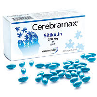 Cerebramax, Sitikolin / Церебромакс, Цитиколин 250 мг. (Ноотроп) 30 Мягких желательных капсул.