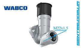 Клапан розгальмовування 9630010130 (кнопка чорна M22) WABCO 963 001 013 7
