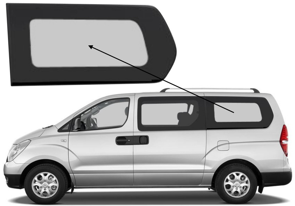 Бічне скло Hyundai H-1 2008-2020 салону заднє ліве