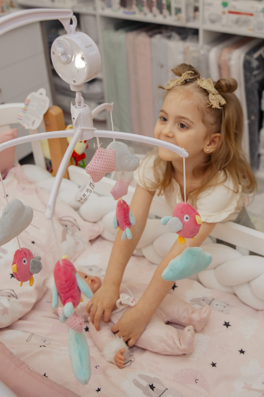 Музична карусель на кроватку Хмаринки та пташенята 626 BabyOno