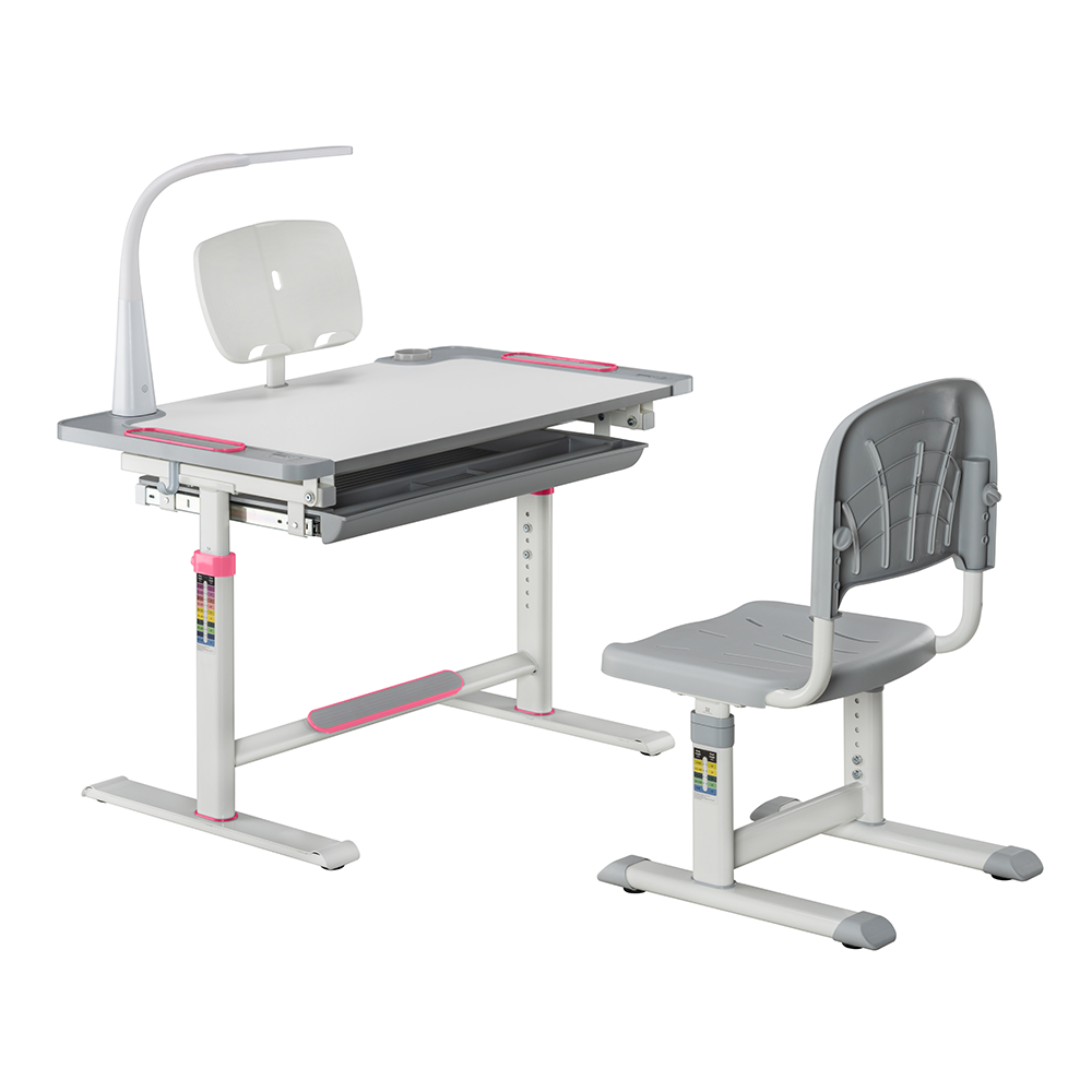 Дитяча парта-трансформер зі стільцем Cubby Lupin Pink с жесткой фиксацией