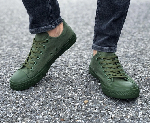 ЗНИЖКА! 43р (27 см) Кеди зелені чоловічі конверси converse тканинні текстильні, фото 1