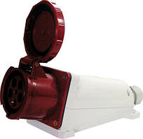 Силова розетка стаціонарна  5п., 380В, IP 67, 63А