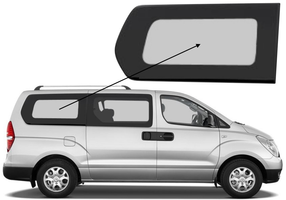 Бічне скло Hyundai H-1 2008-2020 салону заднє праве
