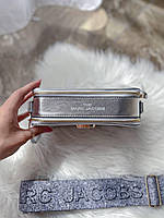 Женская сумка Marc Jacobs Silver Shine Logo турция Экокожа маленькая серебристый на плечо серебристый ремешок