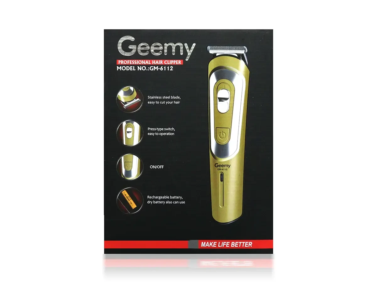 Машинка для стрижки волосся акумуляторна Geemy GM-6112 60шт 7033