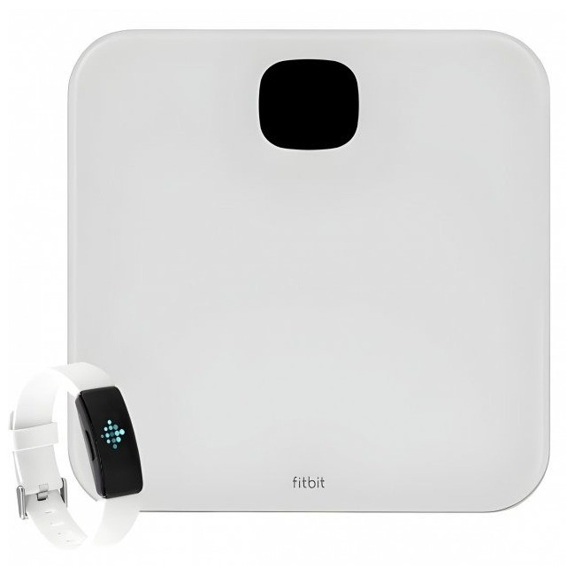 Підлогові ваги Fitbit Aria Air + смарт годинник Inspire HR Square White (SHiz14454)
