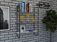 Книжкова полиця ЛОФТ на стіну із ЛДСП ПКЛ-3, колір Білий