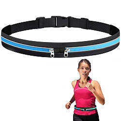 Сумка на пояс для бігу Go Runners Pocket Belt, Блакитна / Поясна спортивна сумка (27х10 см, 17х10)