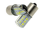 Світлодіодна автомобільна лампа P21W BA15S 12V 12 SMD 2835 WHITE в силіконі 1 контакт, фото 2